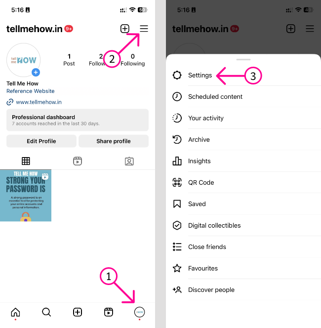 How to delete instagram Account