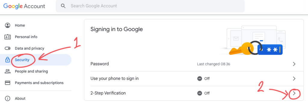 Google Security page